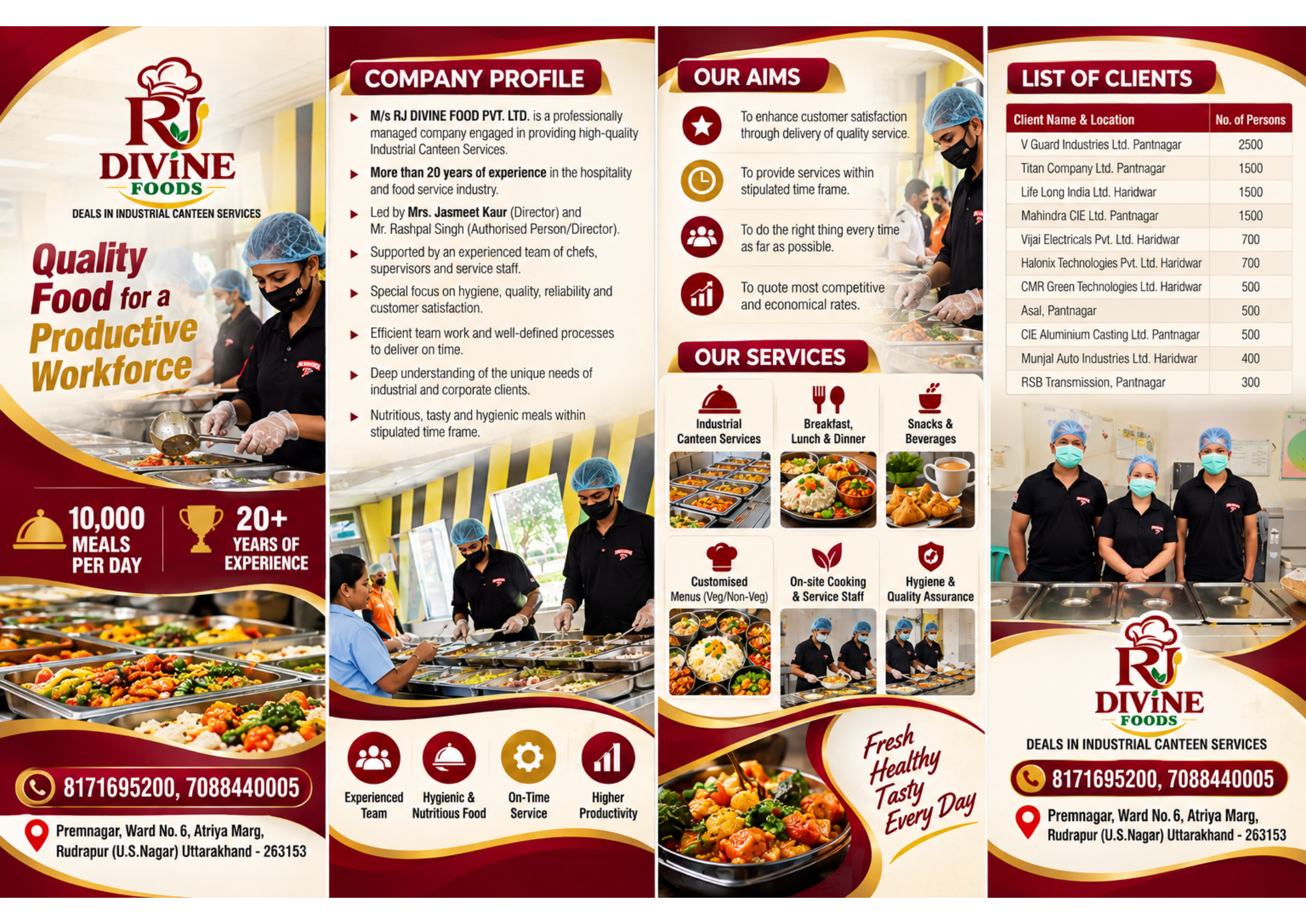 RJ Divine Foods company profile brochure